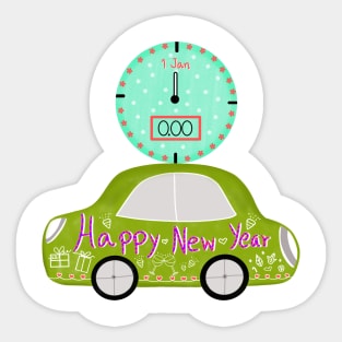 Happy new year car Sticker